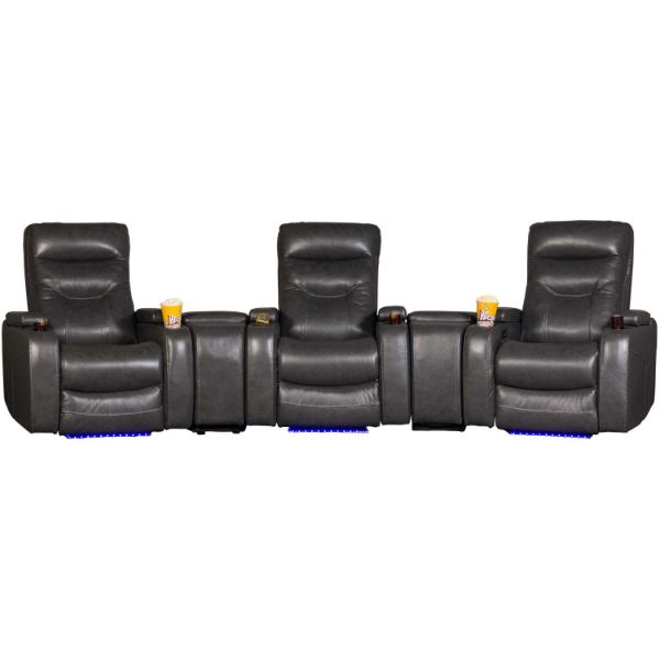 Picture of Marcus 5PC Charcoal Gray Power Theater Sectional