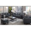 Picture of Kyra Steel Gray Leather Loveseat