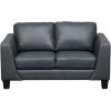 Picture of Kyra Steel Gray Leather Loveseat