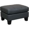 Picture of Kyra Steel Gray Leather Ottoman