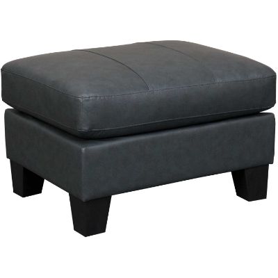 Picture of Kyra Steel Gray Leather Ottoman