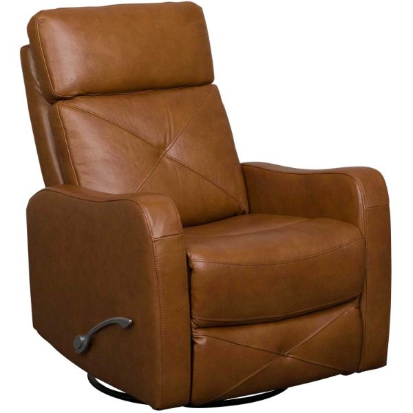 Picture of Ludlow Buckskin Brown Leather Swivel Recliner