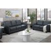 Picture of Mila Steel Gray Leather Loveseat