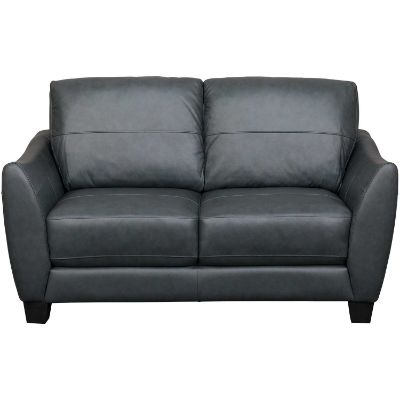 Picture of Mila Steel Gray Leather Loveseat