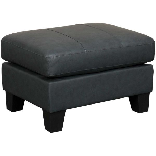 Picture of Mila Steel Gray Leather Ottoman