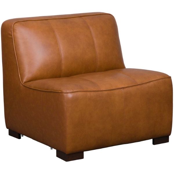 Picture of Levi Saddle Brown Leather Armless Chair