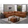 Picture of Levi Saddle Brown Leather 5 Piece Sectional