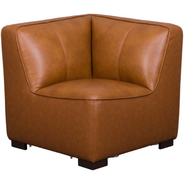 Picture of Levi Saddle Brown Leather Corner Chair