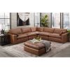 Picture of Emilia Carmel Leather 5 Piece Sectional