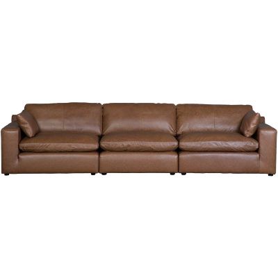 Picture of Emilia Carmel Leather 3 Piece Sectional