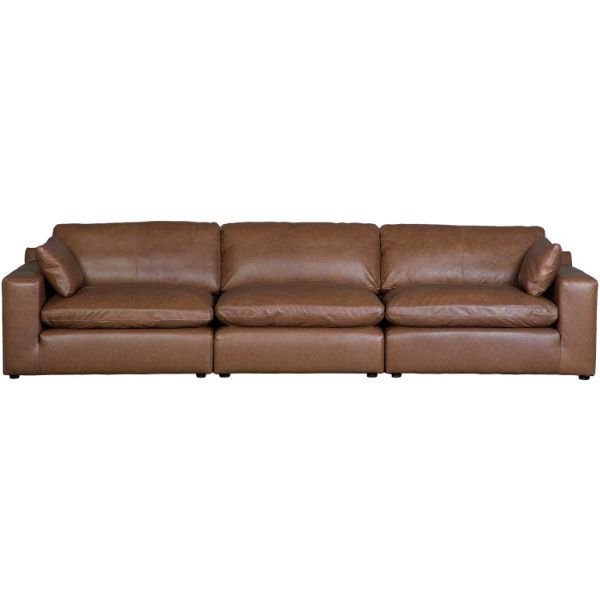 Picture of Emilia Carmel Leather 3 Piece Sectional