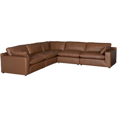 Picture of Emilia Carmel Leather 5 Piece Sectional