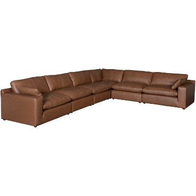Picture of Emilia Carmel Leather 6 Piece Sectional