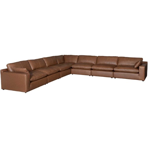 Picture of Emilia Carmel Leather 7 Piece Sectional