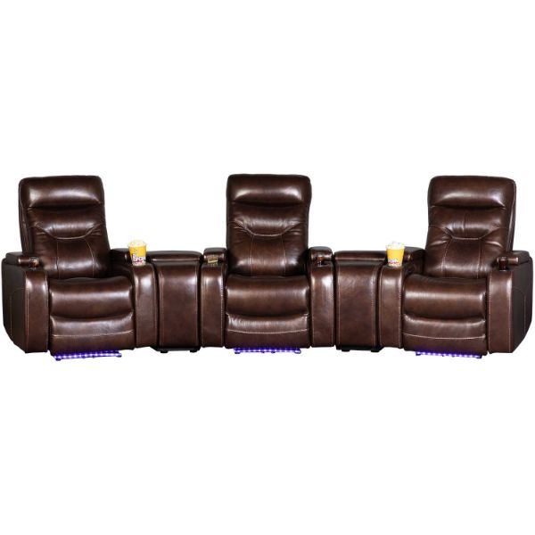 Picture of Marcus 5PC Mahogany Power Theater Sectional