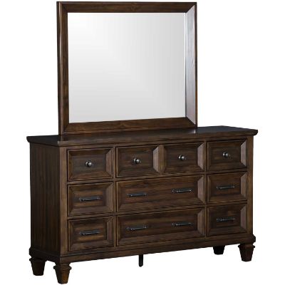 Picture of Alyssa Dark Walnut Dresser And Mirror