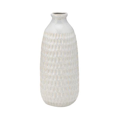 Picture of Ceramic Dimpled Vase 12 Inch Oatmeal