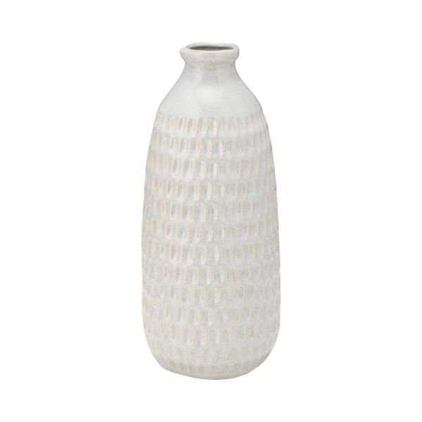 Picture of Ceramic Dimpled Vase 12 Inch Oatmeal