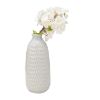Picture of Ceramic Dimpled Vase 12 Inch Oatmeal