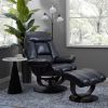 Picture of Ari Blueberry Leather Chair and Ottoman