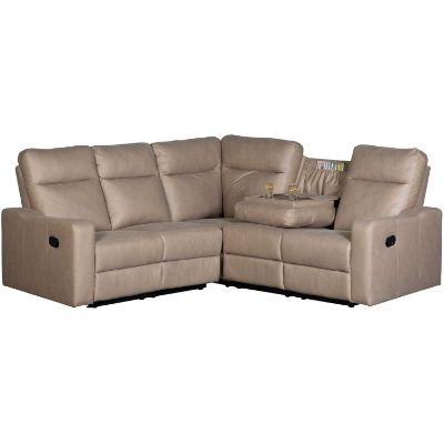 Picture of Lilian Stone Beige 2 Piece Reclining Sectional wit