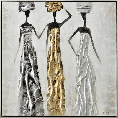 Picture of Framed Three Ladies Golds And Grays