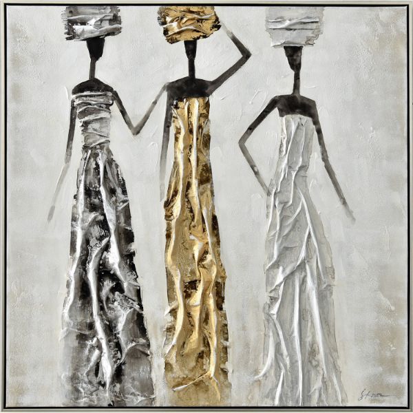 Picture of Framed Three Ladies Golds And Grays