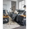 Picture of Steel Leather Dual Power Recline Console Loveseat