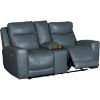Picture of Steel Leather Dual Power Recline Console Loveseat