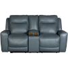 Picture of Steel Leather Dual Power Recline Console Loveseat