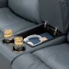 Picture of Steel Leather Dual Power Recline Console Loveseat