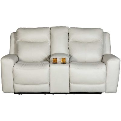 Picture of Coconut Leather Dual Power Recline Console Lovesea