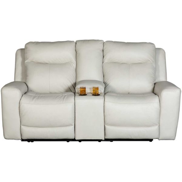 Picture of Coconut Leather Dual Power Recline Console Lovesea