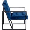 Picture of Ani Metal Tufted Blue Accent Chair