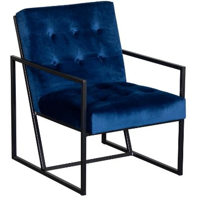 Picture of Ani Metal Tufted Blue Accent Chair