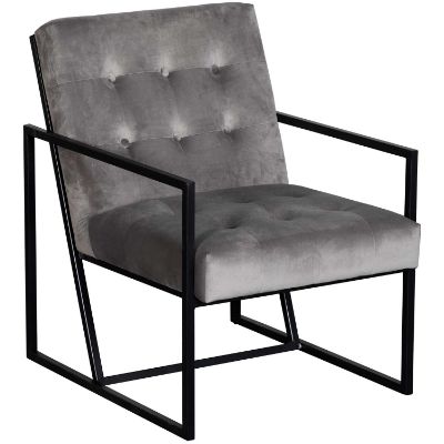 Picture of Ani Metal Tufted Gray Accent Chair