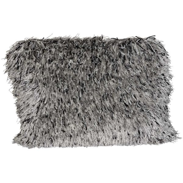 Picture of Black and White Sparkle Shag 15x20 Pillow