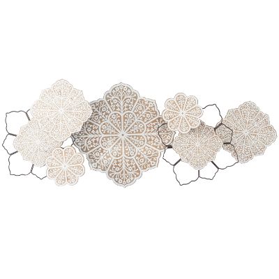 Picture of Brown Wood Flower Wall Decor Metal Wire