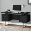 Picture of 60" Black and Silver 3-drawer Reversible Computer