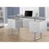 Picture of 60" Grey and White 3-drawer Reversible Computer De