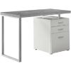 Picture of 48" Grey and White 3-drawer Reversible Computer De