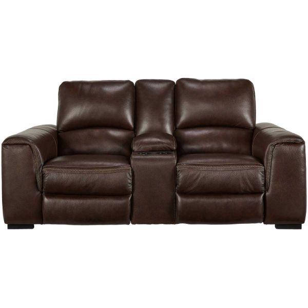 Picture of Alessandro Leather Power Recline Console Loveseat