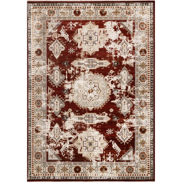 Picture of Serene Tribal Red Neutral Rug