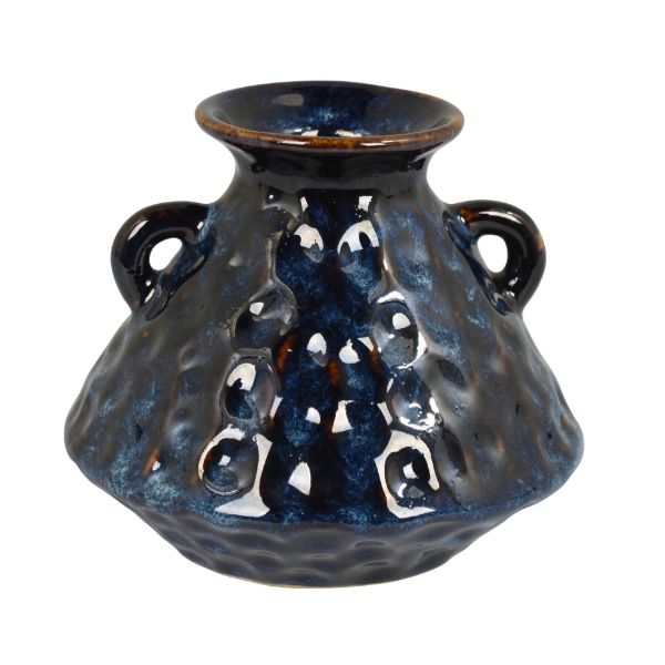 Picture of Blue Brown Metal Pot Vase Short