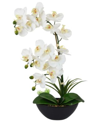 Picture of Faux Orchid In  Matte Black Vase