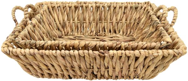 Picture of Natural Rectangle Rattan Tray Set of Two