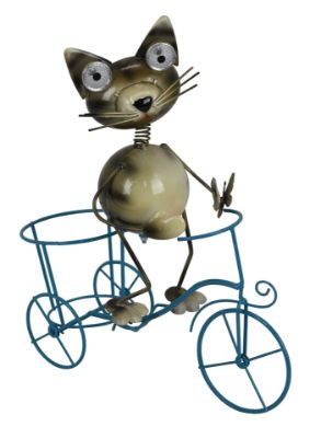 Picture of Metal Solar Cat On Bike