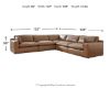Picture of Emilia Carmel Leather 5 Piece Sectional