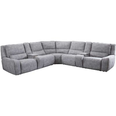 Picture of River Gray 7-Piece Power Zero Gravity Reclining Sectional