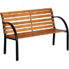 Picture of 12 Slat Wood and Metal Park Bench